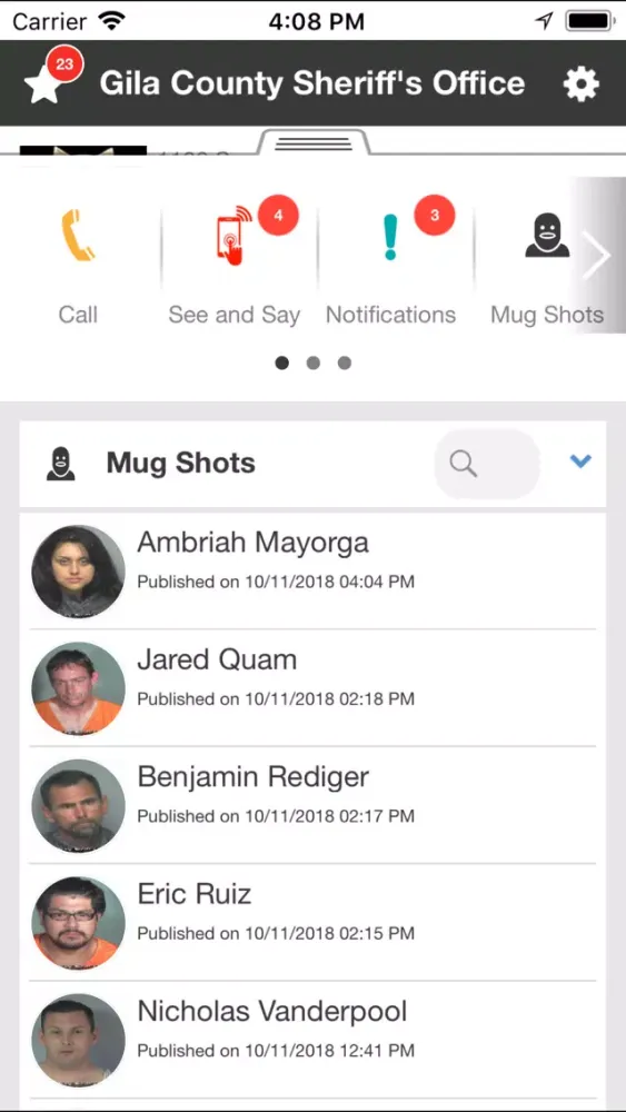 Gila County Sheriff's Office Screenshots