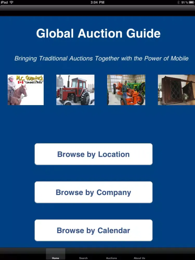 Zrzuty ekranu Global Auction Guide Live Auction Sale Bill Calendar iPad 