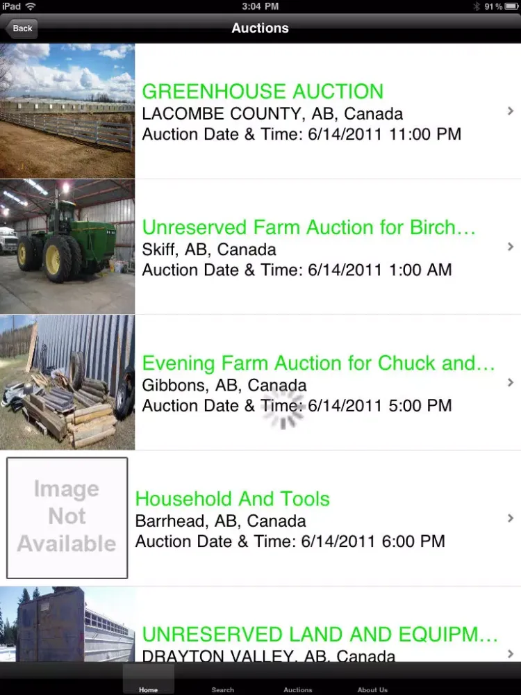 Zrzuty ekranu Global Auction Guide Live Auction Sale Bill Calendar iPad 