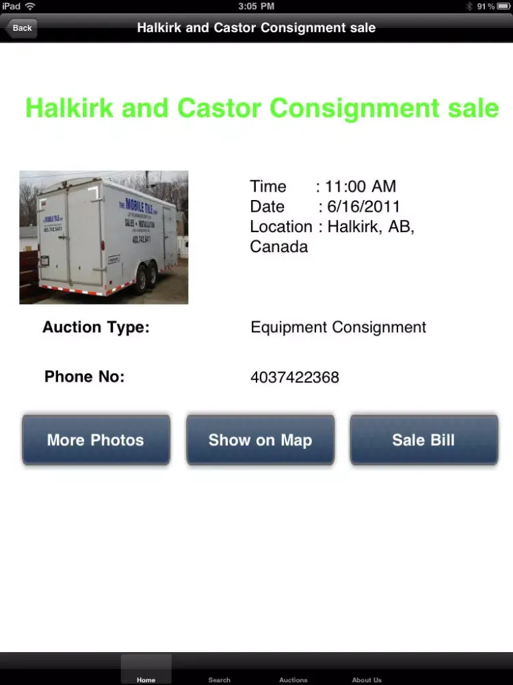 Zrzuty ekranu Global Auction Guide Live Auction Sale Bill Calendar iPad 