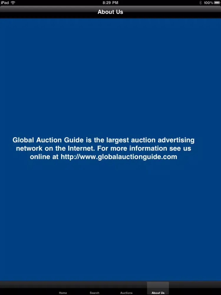 Zrzuty ekranu Global Auction Guide Live Auction Sale Bill Calendar iPad 