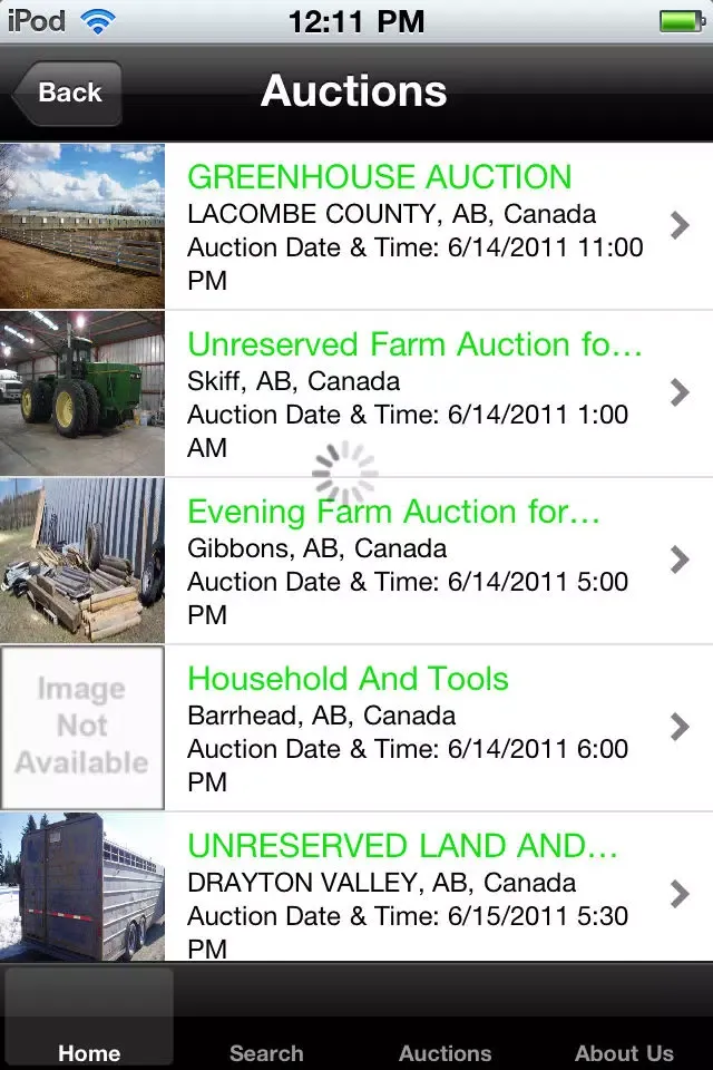 Zrzuty ekranu Global Auction Guide Live Auction Sale Bill Calendar