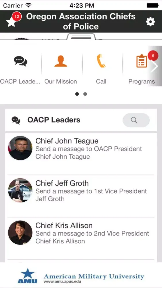 Screenshot di Oregon Police Chiefs