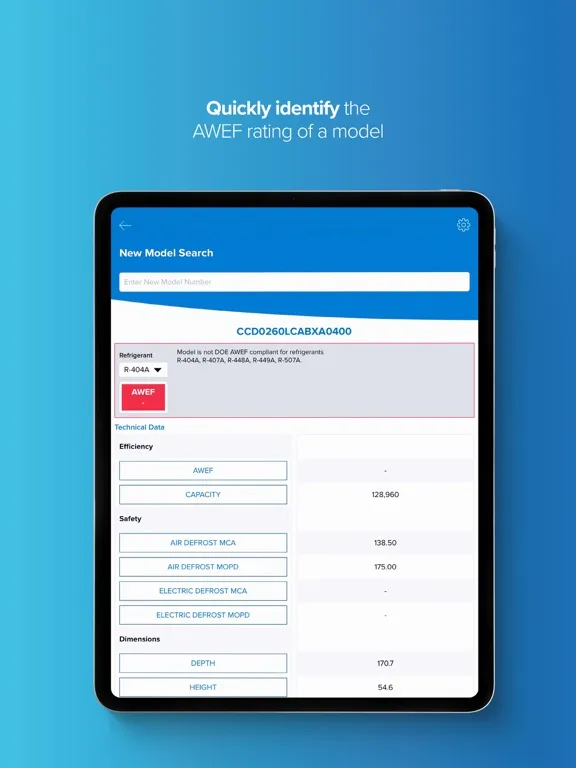 Capturas de tela do Refrigeration Toolkit iPad 
