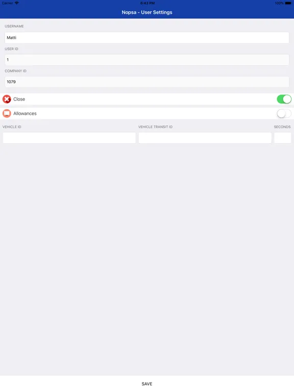 Nopsa Time Tracking System iPad  স্ক্রিনশট