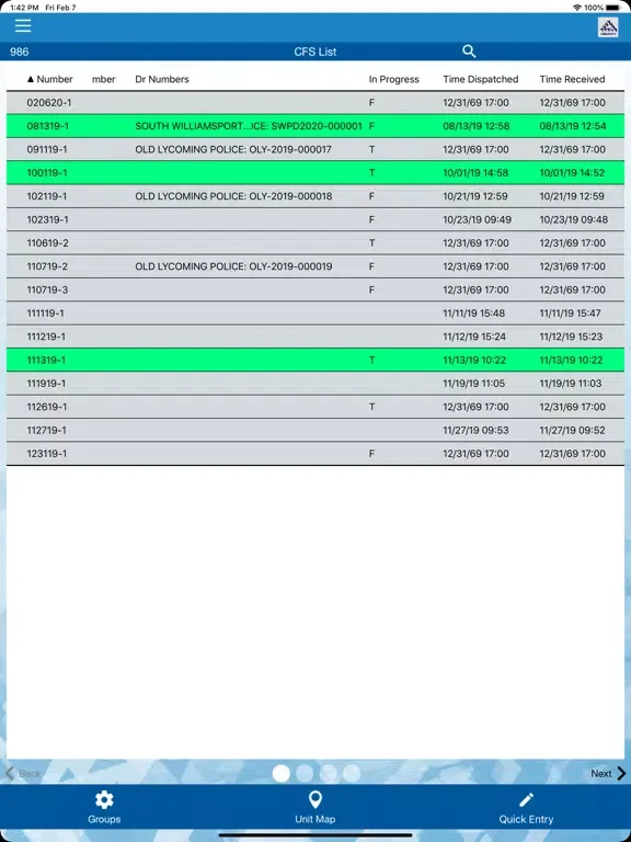 AppTrak First Response iPad 應用截圖