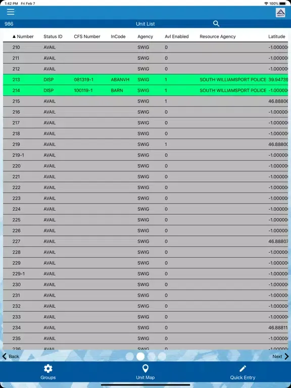 AppTrak First Response iPad 應用截圖