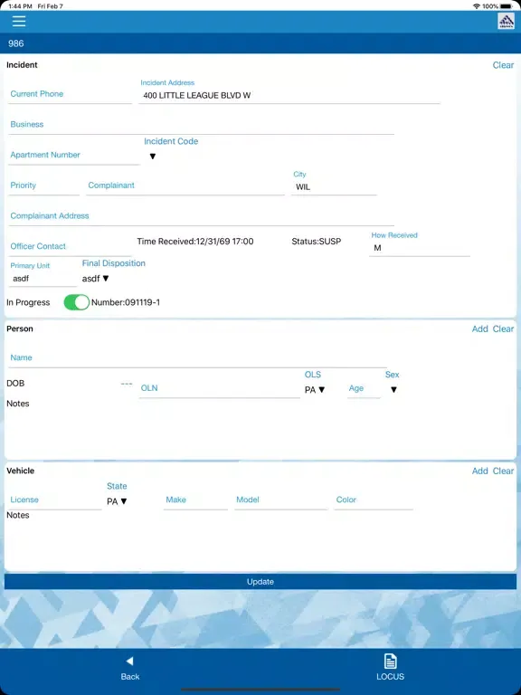 AppTrak First Response iPad 應用截圖