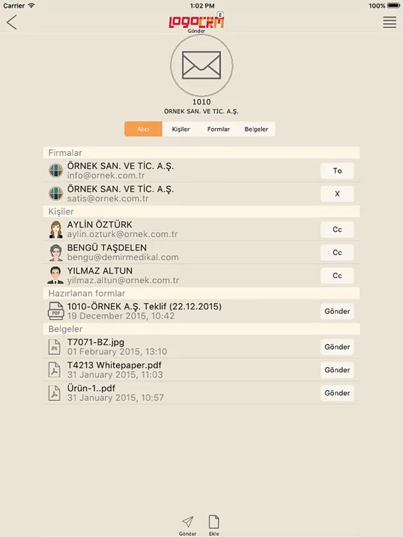 LogoCRM iPad  스크린샷