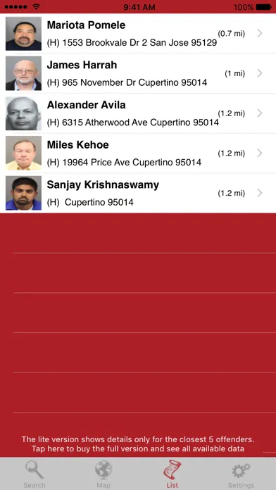 Capturas de pantalla de Sex Offenders Search Lite