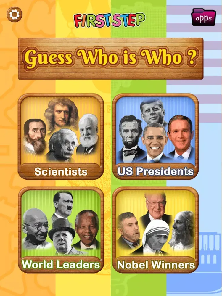 ภาพหน้าจอของ Guess Who's Who : First Step App to identify, learn, research homework projects on famous people that shaped the world. Scientists, Nobel Prize Winners, US Presidents, and Global Leaders iPad 