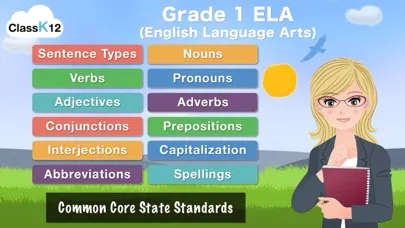 Screenshot di First Grade Grammar by ClassK12 - A fun way to learn English Language Arts [Lite]