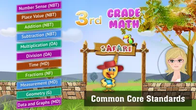 Zrzuty ekranu 3rd Grade Math: Fractions, Geometry, Common Core