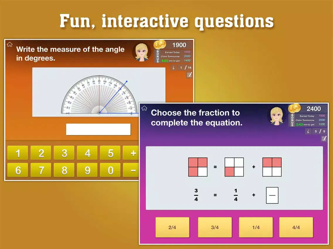 تصاویر 4th Grade Math : Common Core State Standards Education Enrichment Game [FULL] iPad 
