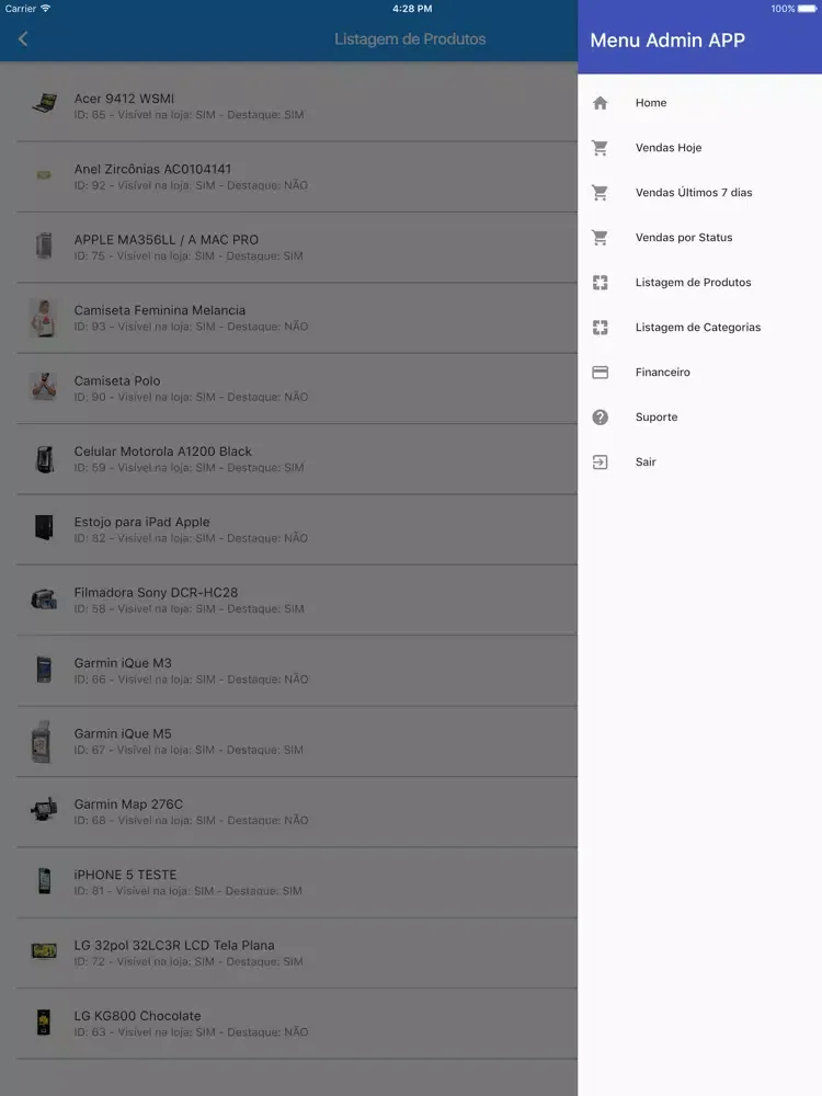 Capturas de pantalla de Loja Mestre Admin APP iPad 