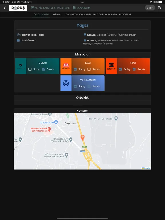 Doğuş Otomotiv Lokasyon Analiz iPad  Screenshots