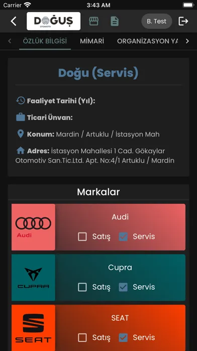 Doğuş Otomotiv Lokasyon Analiz Screenshots