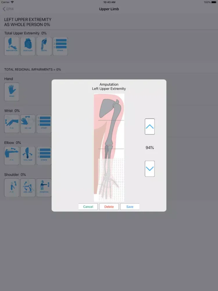Impairment Calculator 4th ed. iPad  Screenshots