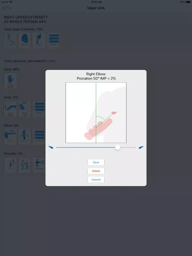 Impairment Calculator 4th ed. iPad  Screenshots