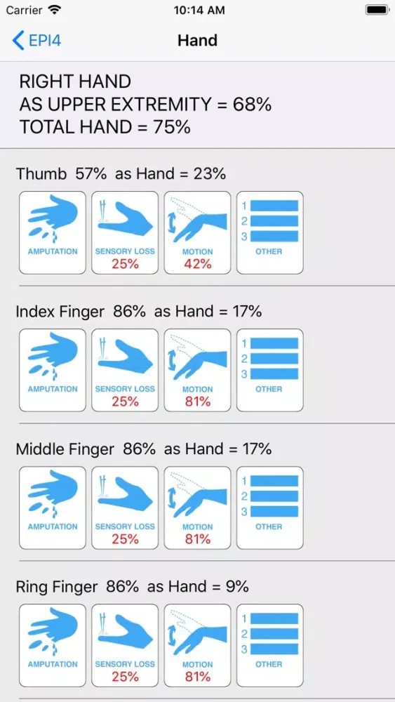 Impairment Calculator 4th ed. Screenshots