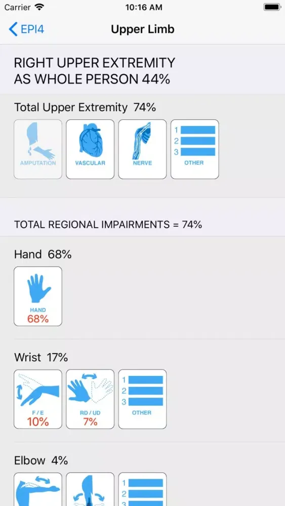Impairment Calculator 4th ed. Screenshots