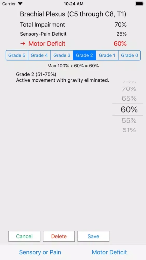 Impairment Calculator 4th ed. Screenshots
