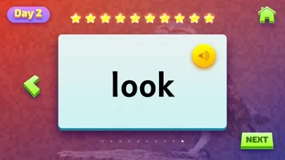 Capturas de tela do Sight Words of Animals