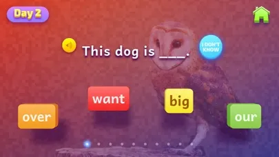 Capturas de tela do Sight Words of Animals