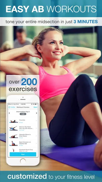 Capturas de tela do Easy Ab Workouts - Flatten and Tone Your Stomach and Back Fat
