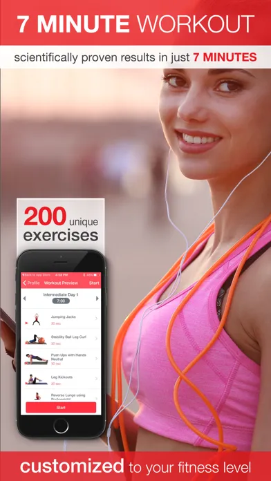 Captures d'écran de 7 Minute Workout - Beginner to Advanced High Intensity Interval Training (HIIT)