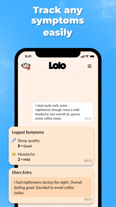 Symptom Tracker: Lolo Health应用截图