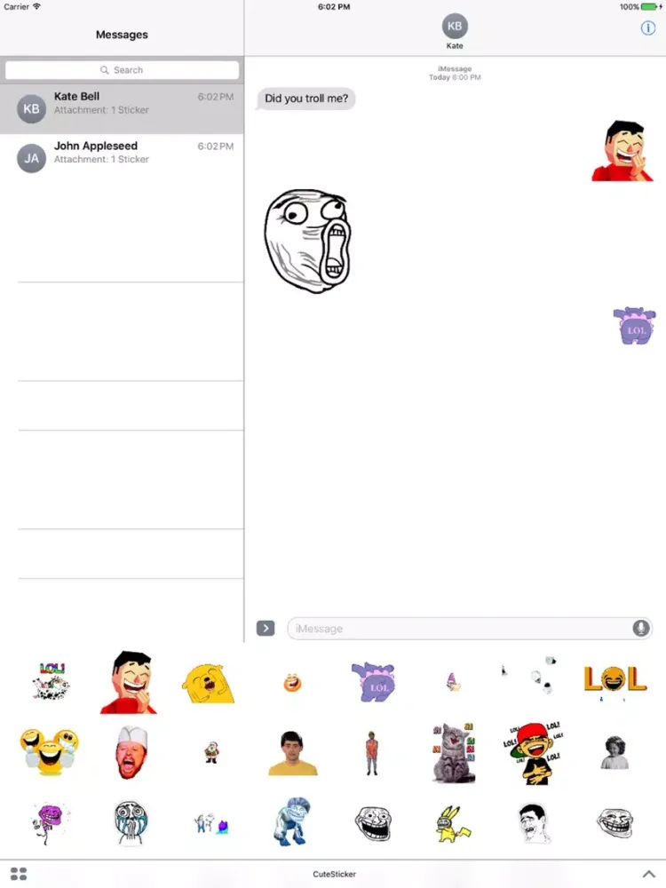 Lol animated Stickers iPad  Screenshots