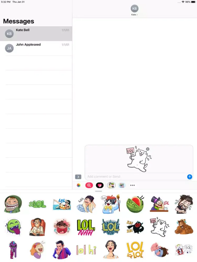 ภาพหน้าจอของ LOL Stickers iPad 