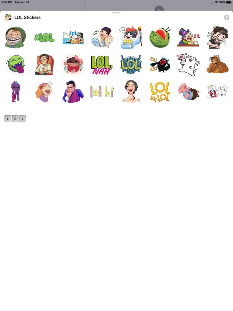ภาพหน้าจอของ LOL Stickers iPad 