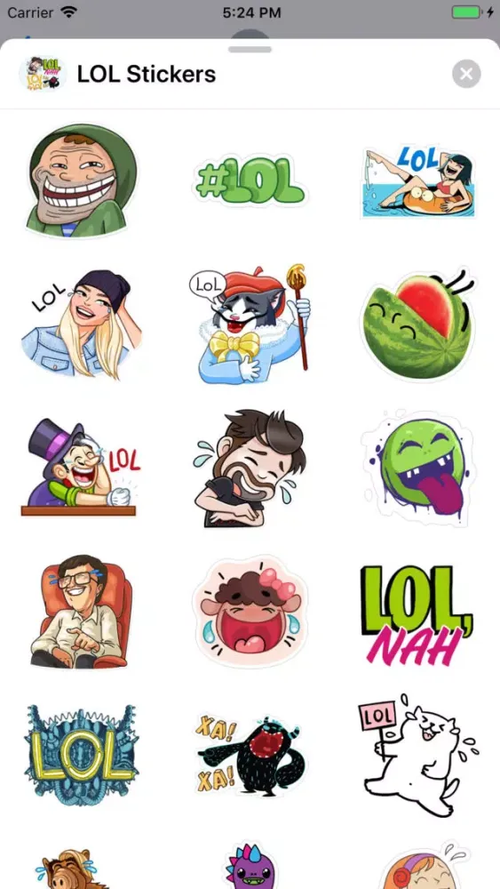 ภาพหน้าจอของ LOL Stickers