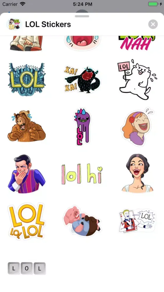ภาพหน้าจอของ LOL Stickers