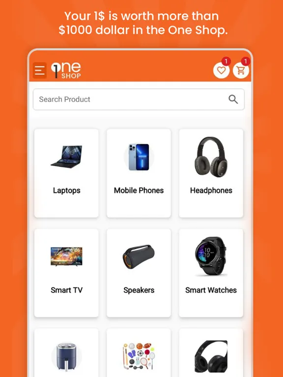 Zrzuty ekranu OneShop iPad 