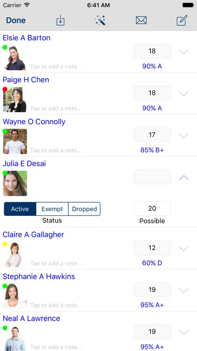 Скриншоты GradeBook Pro - Grade, Attendance, and Behavior Tracking