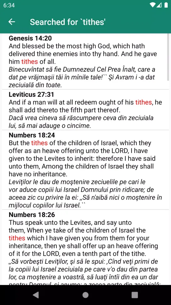 Captures d'écran de English - Romanian Bible