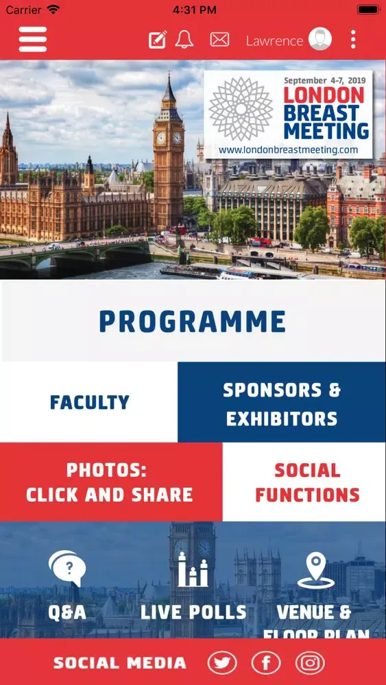 Captures d'écran de London Breast Meeting 2019