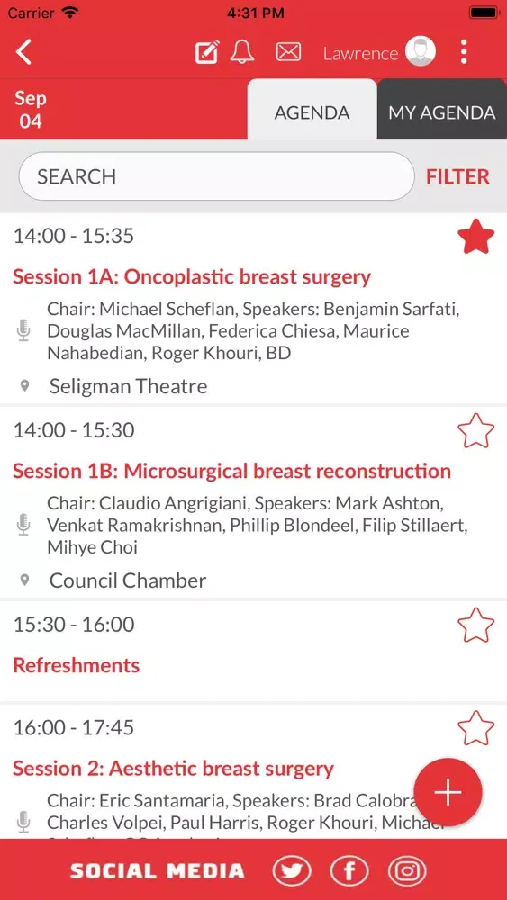 Captures d'écran de London Breast Meeting 2019