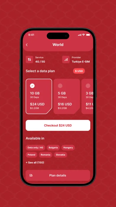Zrzuty ekranu London E-SIM