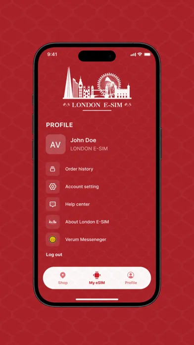 Zrzuty ekranu London E-SIM