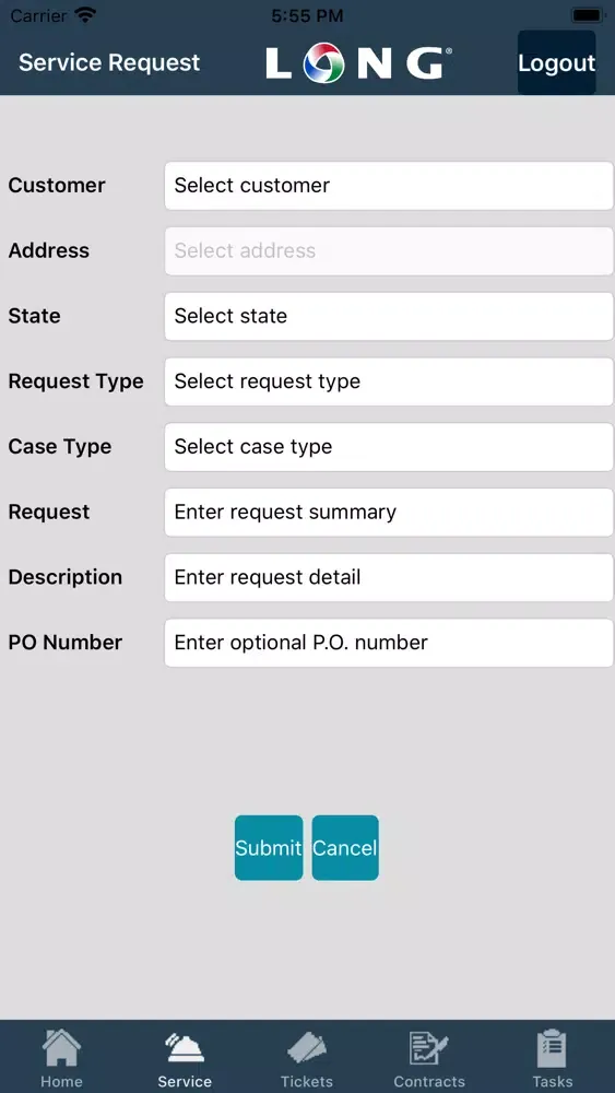 Скриншоты LONG Customer Portal
