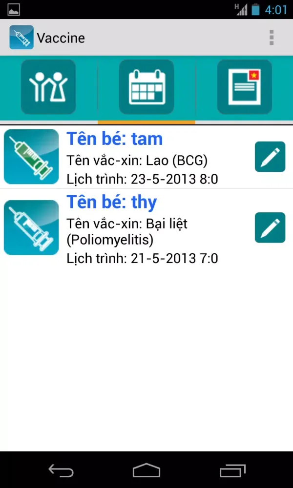 Quản lý lịch tiêm chủng স্ক্রিনশট