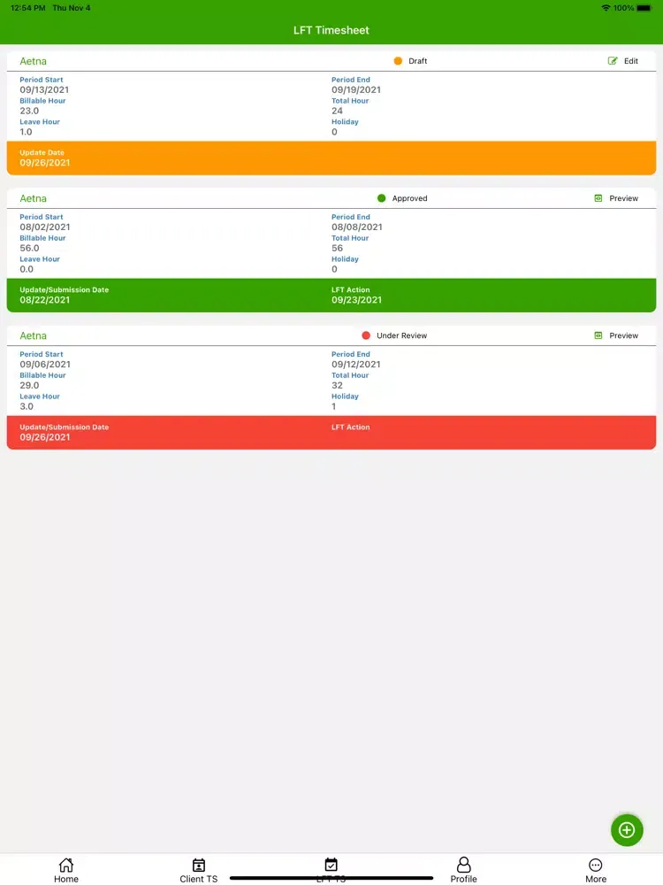 Long Finch Timesheet iPad 应用截图