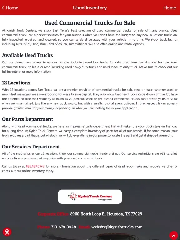 Screenshot di Kyrish Truck Centers iPad 