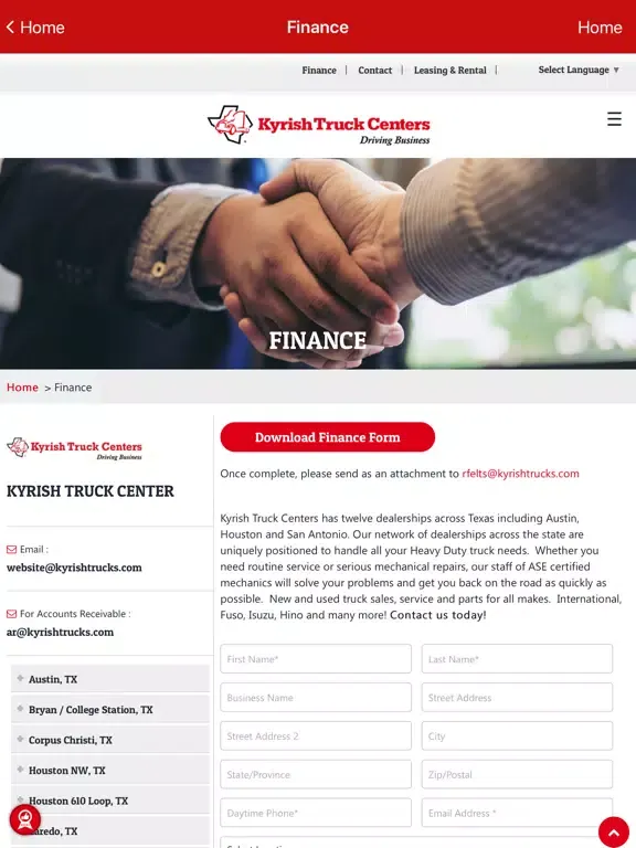 Screenshot di Kyrish Truck Centers iPad 