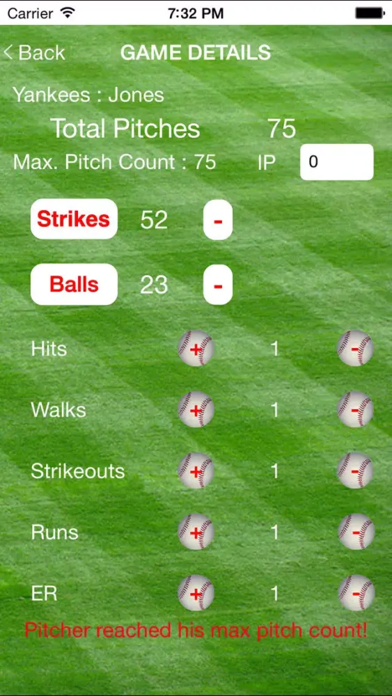 Capturas de tela do Pitch Counter Deluxe