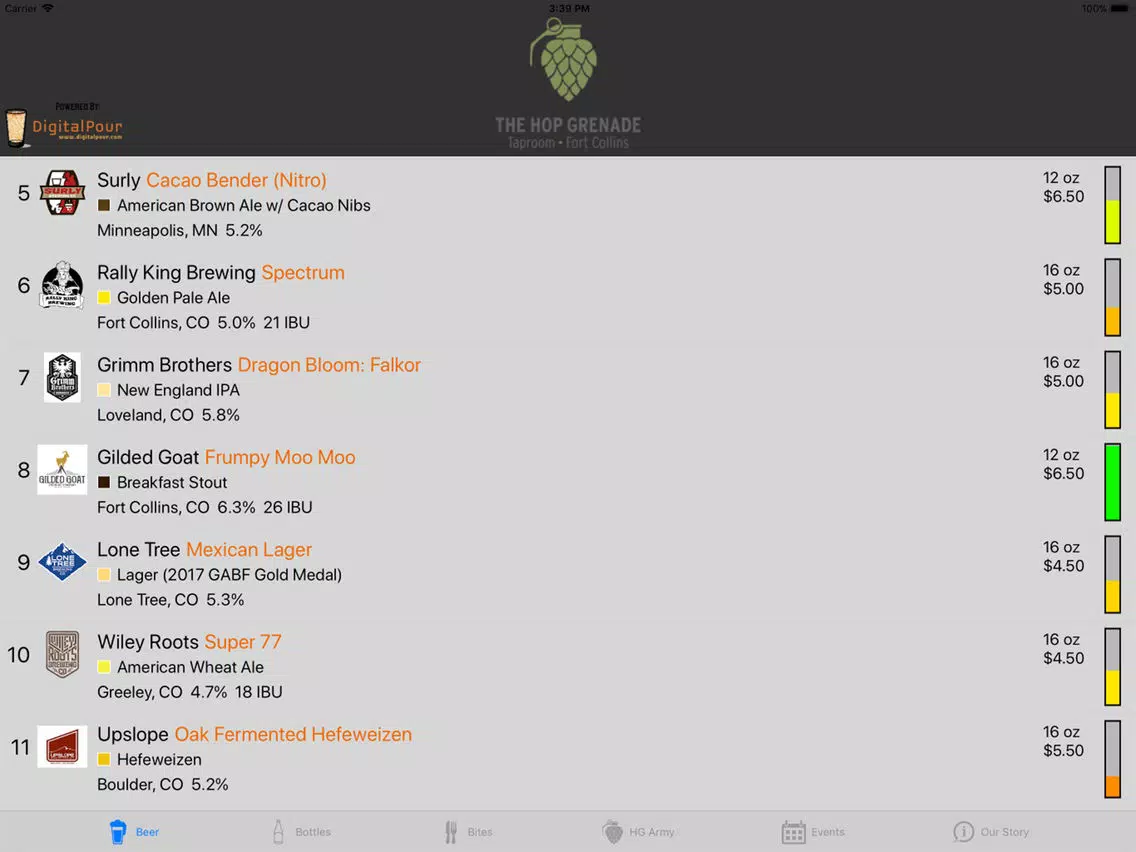 Capturas de pantalla de Hop G Taproom iPad 